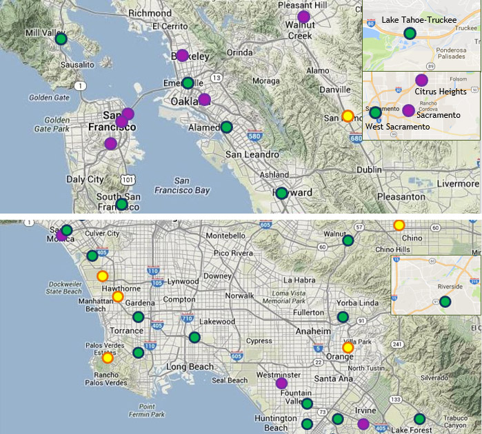 Hydrogen station maps with proposed stations