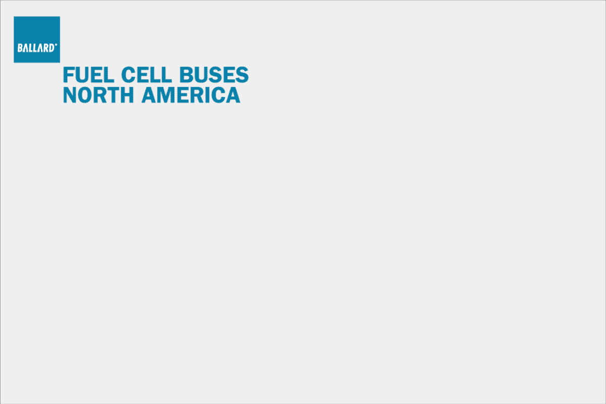 Map of fuel cell electric bus deployments in North America