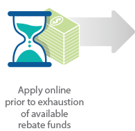 Apply online prior to exhaustion of available rebate funds